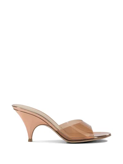 Gianvito Rossi Sofia Metallic-finish Mules In Brown