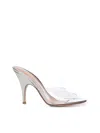 Gianvito Rossi Sofia Metallic Transparent-strap Mules In Silver