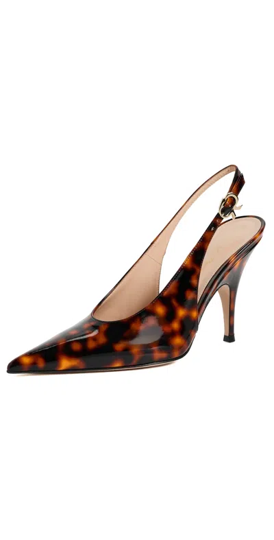 Gianvito Rossi Sofia Sling Tortoiseshell-effect Slingback Pumps In Animal Print