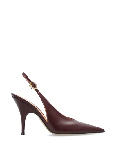 Gianvito Rossi Sofia Pointed-toe Slingback Pumps In Burgundy