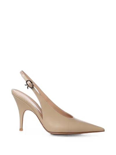 Gianvito Rossi Sofia Pointed-toe Slingback Pumps In Neutral
