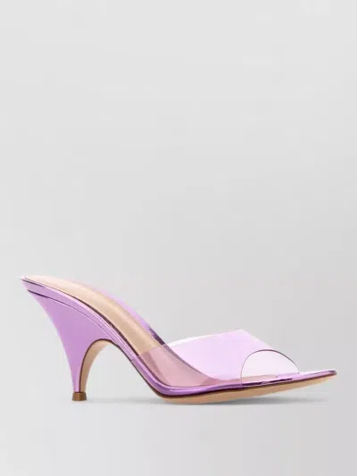 Gianvito Rossi Sofia Pvc Mules Kitten Heel Open Toe In Purple