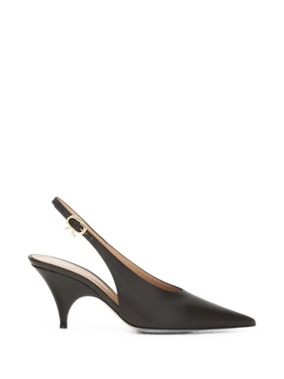 Gianvito Rossi 95mm Sofia Leather Slingback Pumps In Black