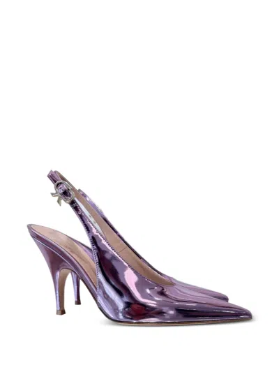 Gianvito Rossi Sofia Sling Metallic Pumps In Purple