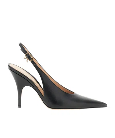 Gianvito Rossi Sofia Sling Shoes In Calfskin In Black