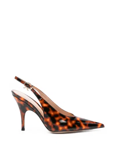 Gianvito Rossi Sofia Sling Tortoiseshell-effect Slingback Pumps In Animal Print