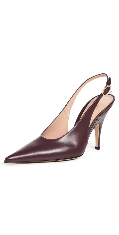 Gianvito Rossi Robbie 85 Patent Leather Slingback Pumps In Burgundy