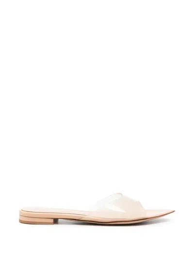 Gianvito Rossi Soft Front Band Plexi Sandal With See-through Effect In Rosa