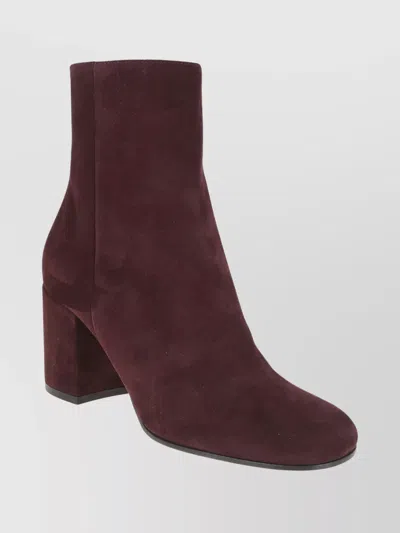 GIANVITO ROSSI SOFT SUEDE ANKLE BOOT WITH BLOCK HEEL