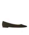 Gianvito Rossi Solid Suede Ballet Flats In Black