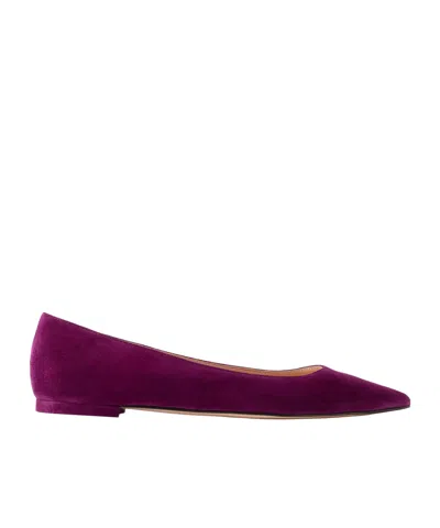 Gianvito Rossi Solid Suede Ballet Flats In Purple