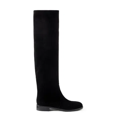 Gianvito Rossi Solid Suede Over-the-knee Boots In Black
