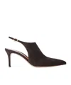 Gianvito Rossi Solid Suede Pumps In Black
