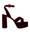 Gianvito Rossi Solid Velvet Sandals In Brown