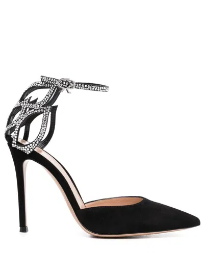 Gianvito Rossi Sophisticated Black Crystal Pumps