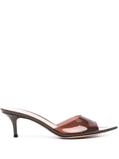 Gianvito Rossi Sophisticated Pointed Toe Sandals With 55mm Stiletto Heel In Marrone