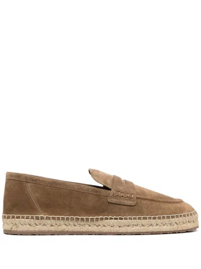 Gianvito Rossi Sophisticated Suede Espadrilles. In Brown