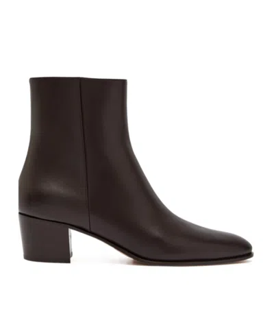 Gianvito Rossi Spencer 45 Leather Ankle Boots In Brown