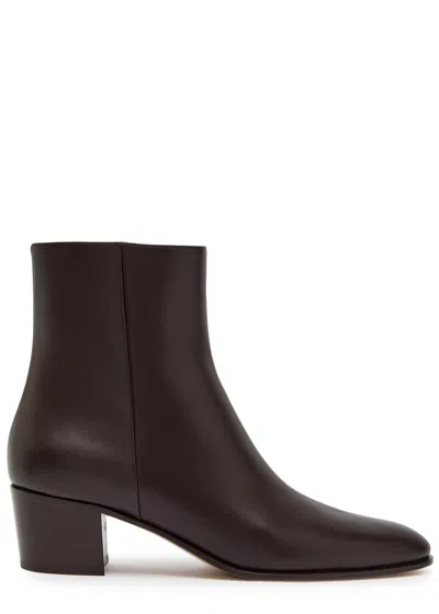 Gianvito Rossi Spencer 45 Leather Ankle Boots In Brown
