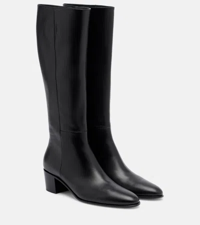 Gianvito Rossi Spencer Knee-high Leather Boots In Black