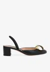 Gianvito Rossi Leather Dome Slingback Pumps In Black