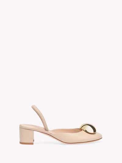 Gianvito Rossi Sphera 45mm Slingback Pumps In Beige