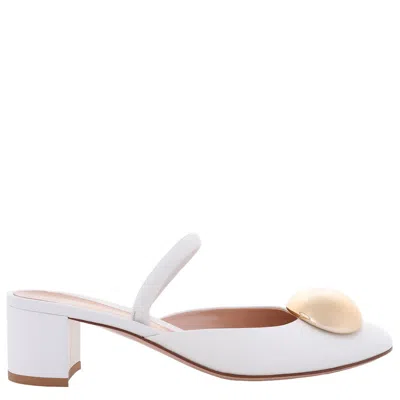 Gianvito Rossi Sphera 45 Slingback Pumps In White