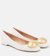 Gianvito Rossi Sphera Leather Ballet Flats In White