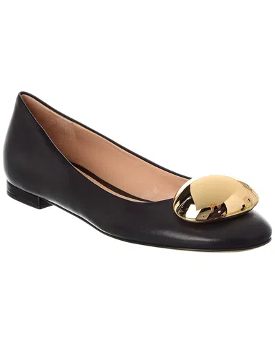 Gianvito Rossi Sphera Leather Flat In Black