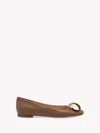 Gianvito Rossi Sphera Leather Ballet Flats In Brown