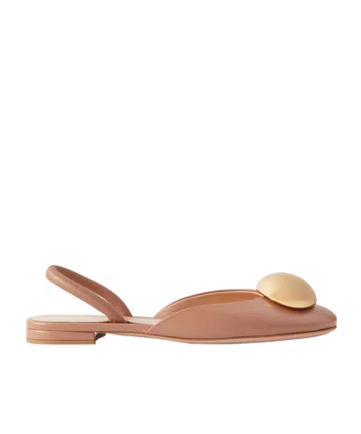 Gianvito Rossi Sphera Slingback Ballerina Shoes In Brown