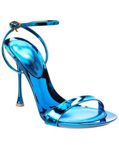 Gianvito Rossi Spice Ribbon 95 Leather Sandal In Blue
