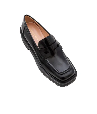Gianvito Rossi Square Head Loafer Shoes In Black
