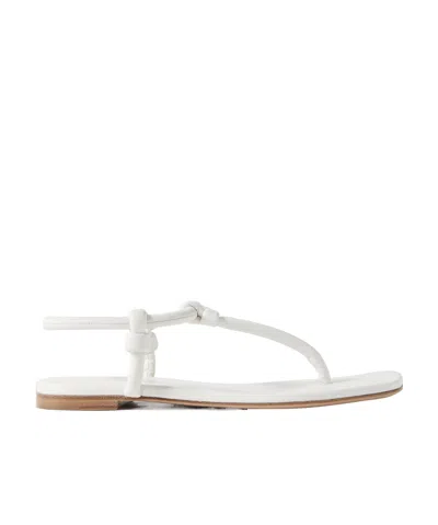 Gianvito Rossi Square-headed Flat Sandals In White