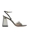 Gianvito Rossi Fume And Black Leather Cosmic Sandals In Gray