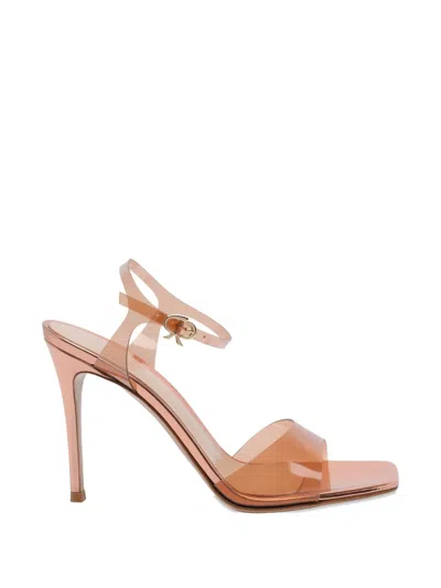 Gianvito Rossi 95mm Clear Ankle-strap Sandals In Brown