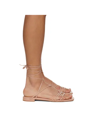 Gianvito Rossi Square Toe Flat Sandals In Pink