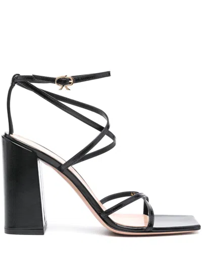 Gianvito Rossi Nuit 95 Leather Sandals In Black
