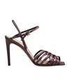 Gianvito Rossi Square-toed High-heeled Sandals In Brown