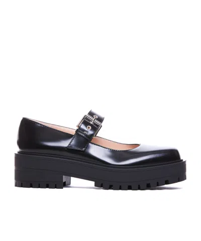 GIANVITO ROSSI GIANVITO ROSSI SQUARE TOE BUCKLED FLAT SHOES