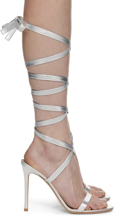 Gianvito Rossi Ssense Exclusive Silver Heeled Sandals