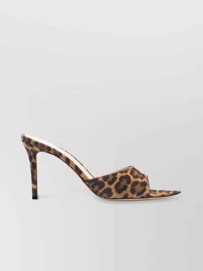 Gianvito Rossi Stiletto Heel Peep Toe Mules In Brown