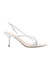 Gianvito Rossi Metallic Nappa Strappy Slingback Sandals In White