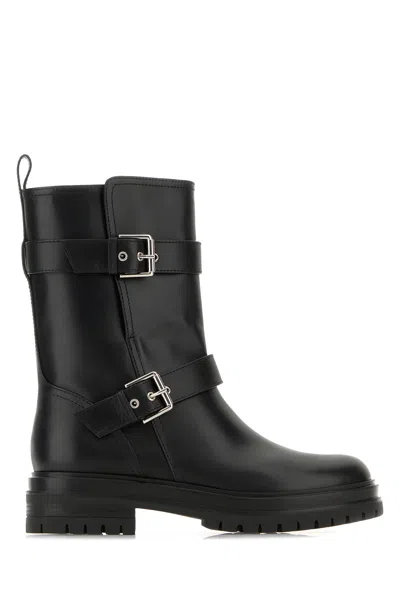 GIANVITO ROSSI GIANVITO ROSSI BLACK LEATHER THIAGO ANKLE BOOTS
