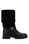 Gianvito Rossi Stivali Thurso Nero In Pelle E Tessuto Donna