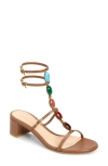 GIANVITO ROSSI STONE EMBELLISHED DOUBLE ANKLE STRAP SANDAL