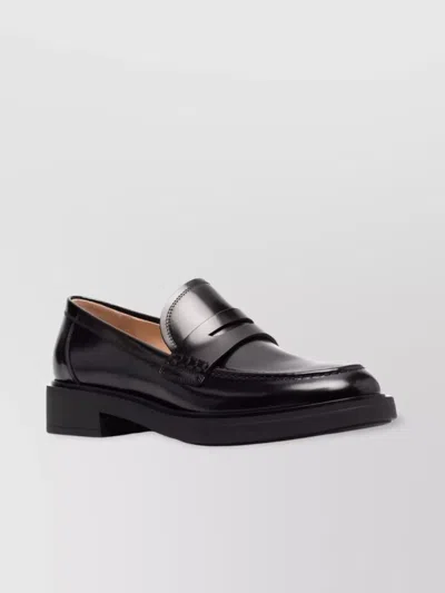 Gianvito Rossi Strap Loafers With Round Toe And Shiny Finish