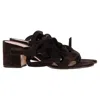 Gianvito Rossi Strappy Block-heel Sandals In Brown Suede In Brown