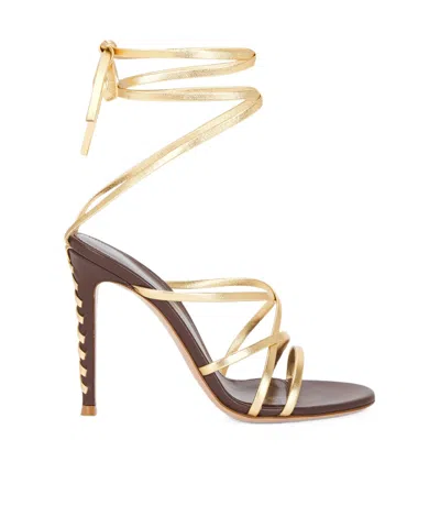 Gianvito Rossi Strappy High-heeled Sandals In Gold