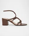 Gianvito Rossi Block Heel Strappy Sandals In Brown